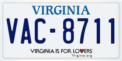 VA license plate VAC8711