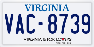 VA license plate VAC8739