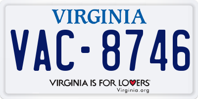 VA license plate VAC8746