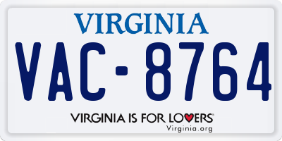 VA license plate VAC8764