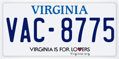 VA license plate VAC8775