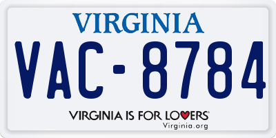 VA license plate VAC8784