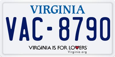 VA license plate VAC8790
