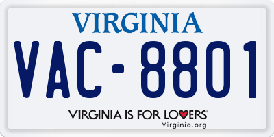 VA license plate VAC8801