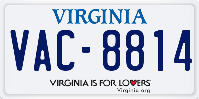 VA license plate VAC8814