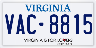 VA license plate VAC8815