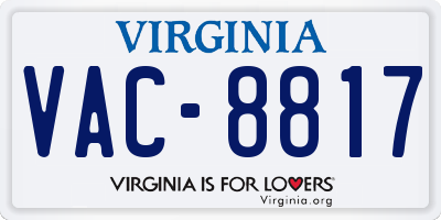 VA license plate VAC8817