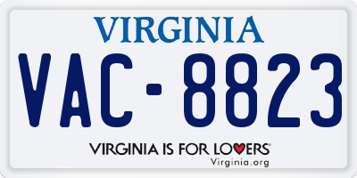 VA license plate VAC8823