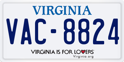 VA license plate VAC8824