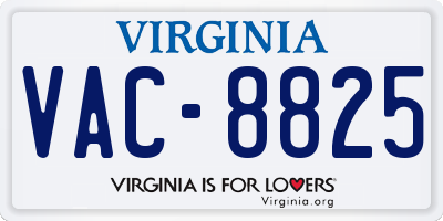 VA license plate VAC8825