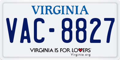 VA license plate VAC8827