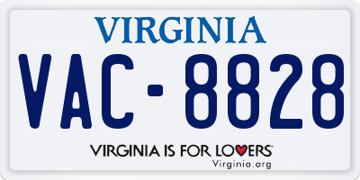 VA license plate VAC8828