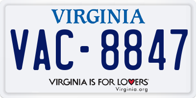 VA license plate VAC8847