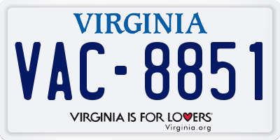 VA license plate VAC8851