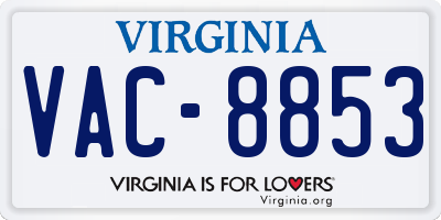 VA license plate VAC8853