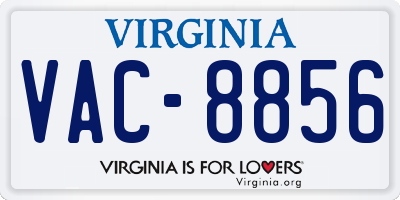VA license plate VAC8856