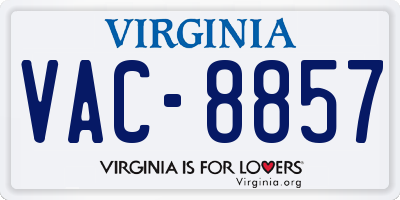 VA license plate VAC8857