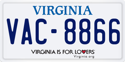 VA license plate VAC8866