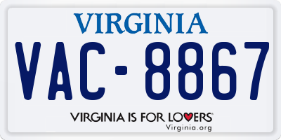 VA license plate VAC8867