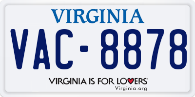 VA license plate VAC8878