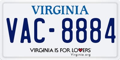 VA license plate VAC8884