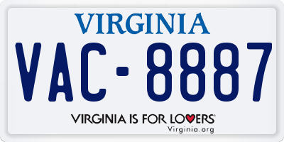 VA license plate VAC8887