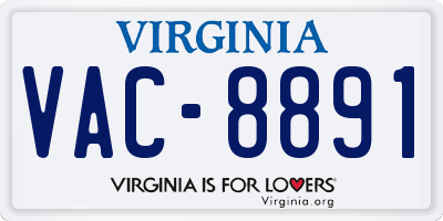VA license plate VAC8891