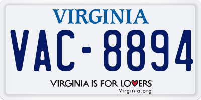 VA license plate VAC8894