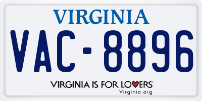 VA license plate VAC8896
