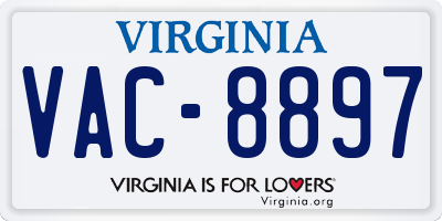 VA license plate VAC8897