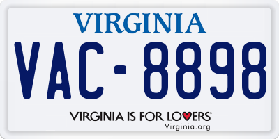 VA license plate VAC8898