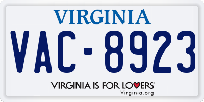 VA license plate VAC8923