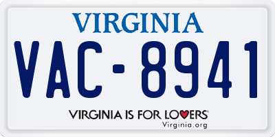 VA license plate VAC8941