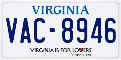 VA license plate VAC8946