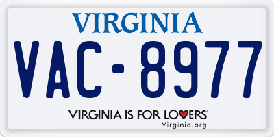 VA license plate VAC8977