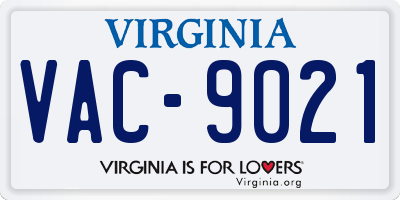 VA license plate VAC9021