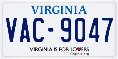 VA license plate VAC9047