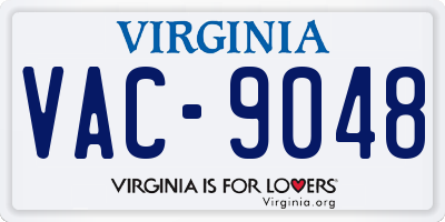VA license plate VAC9048