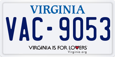 VA license plate VAC9053