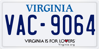 VA license plate VAC9064