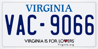 VA license plate VAC9066