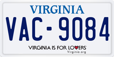 VA license plate VAC9084