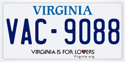 VA license plate VAC9088