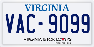 VA license plate VAC9099