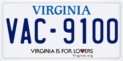 VA license plate VAC9100