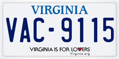 VA license plate VAC9115