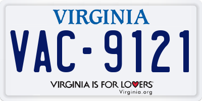 VA license plate VAC9121