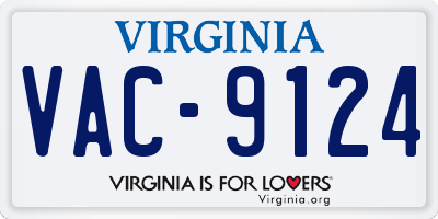 VA license plate VAC9124