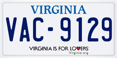 VA license plate VAC9129