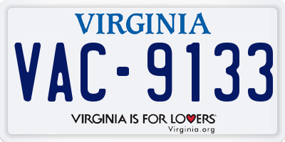 VA license plate VAC9133
